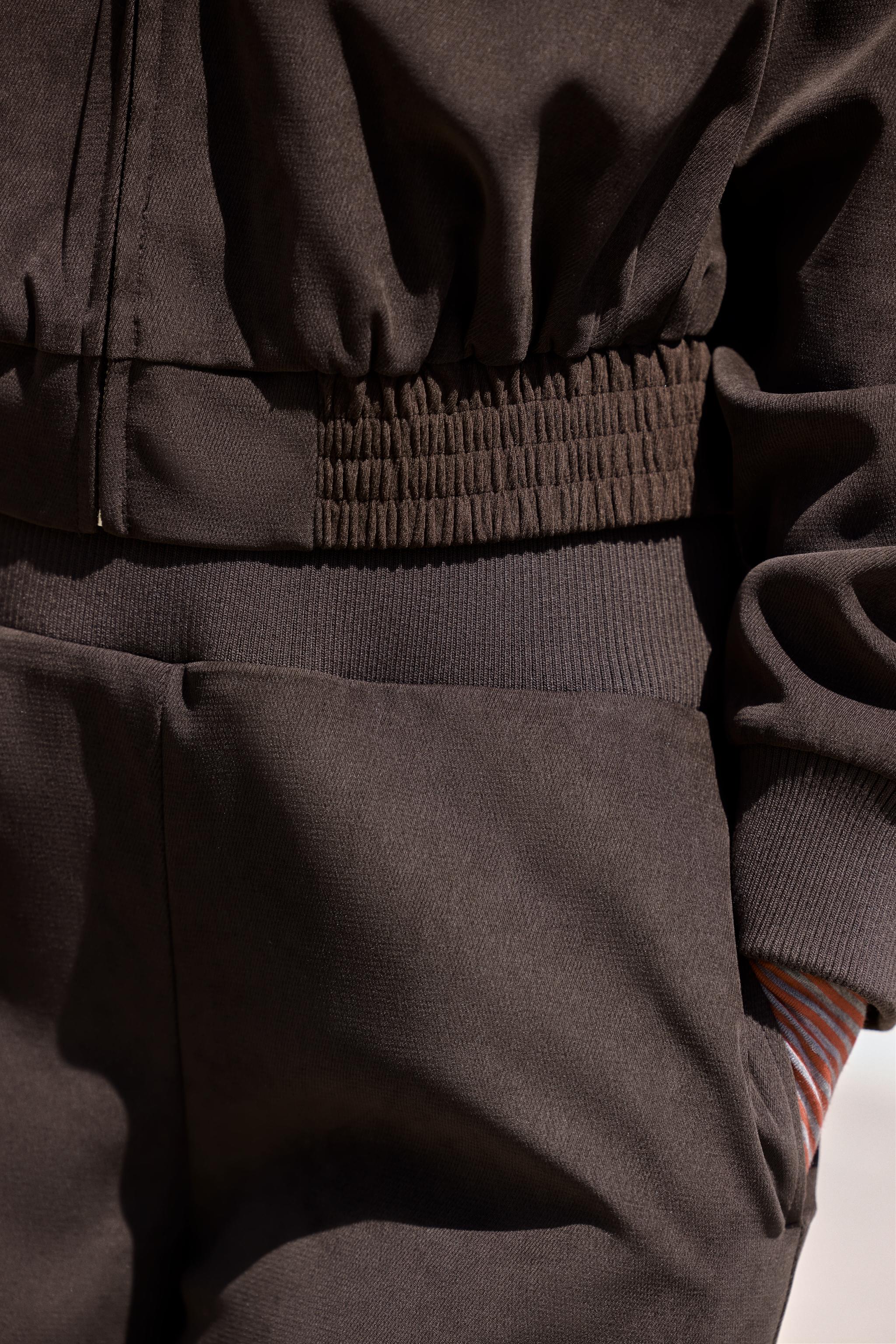 WIDE-LEG RIBBED-WAIST PANTS
